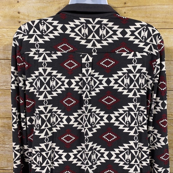 Pendleton tribal Aztec print button up shirt dress size medium - Picture 7 of 16